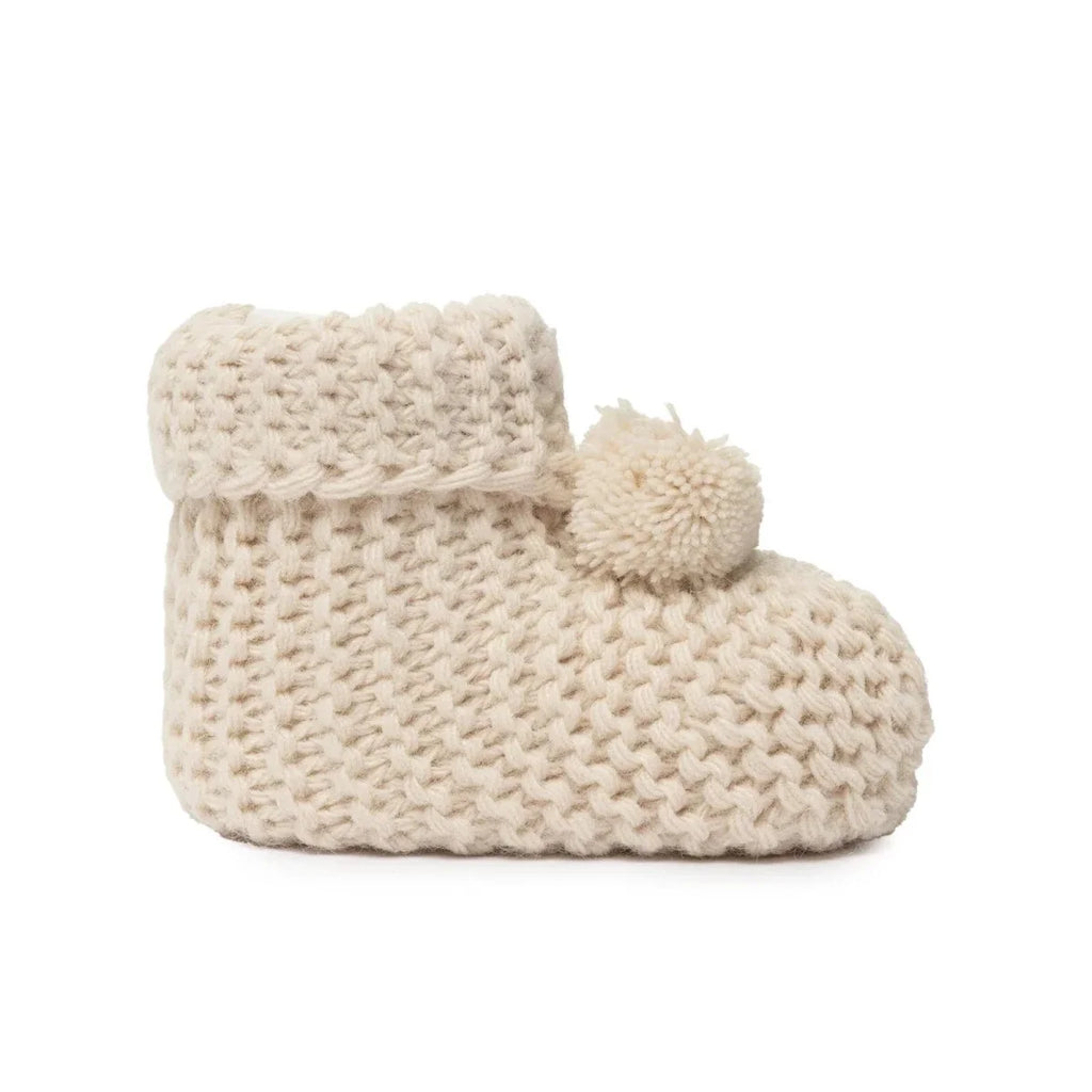 HelloBaby Knitted Baby Booties (Newborn to 3 Months) - Beige