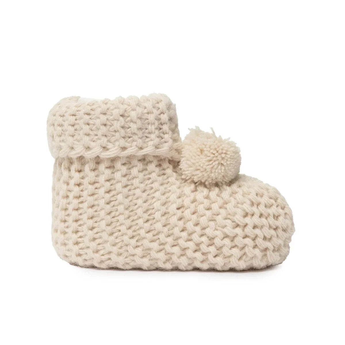 HelloBaby Knitted Baby Booties (Newborn to 3 Months) - Beige