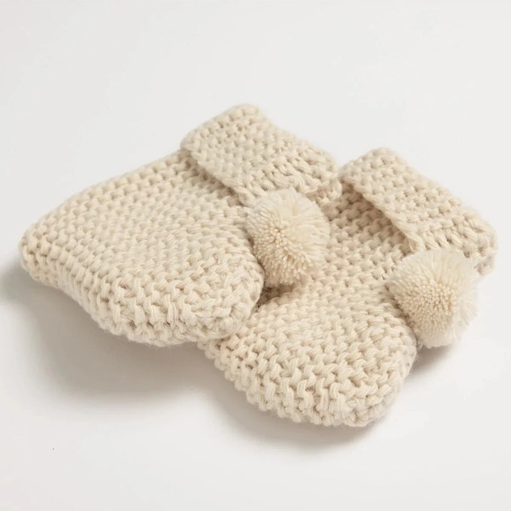 HelloBaby Knitted Baby Booties (Newborn to 3 Months) - Beige