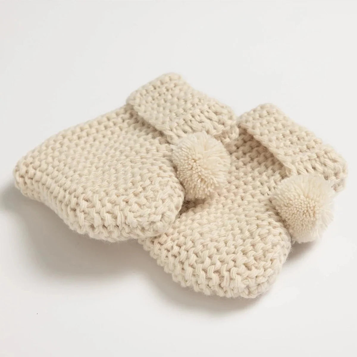 HelloBaby Knitted Baby Booties (Newborn to 3 Months) - Beige