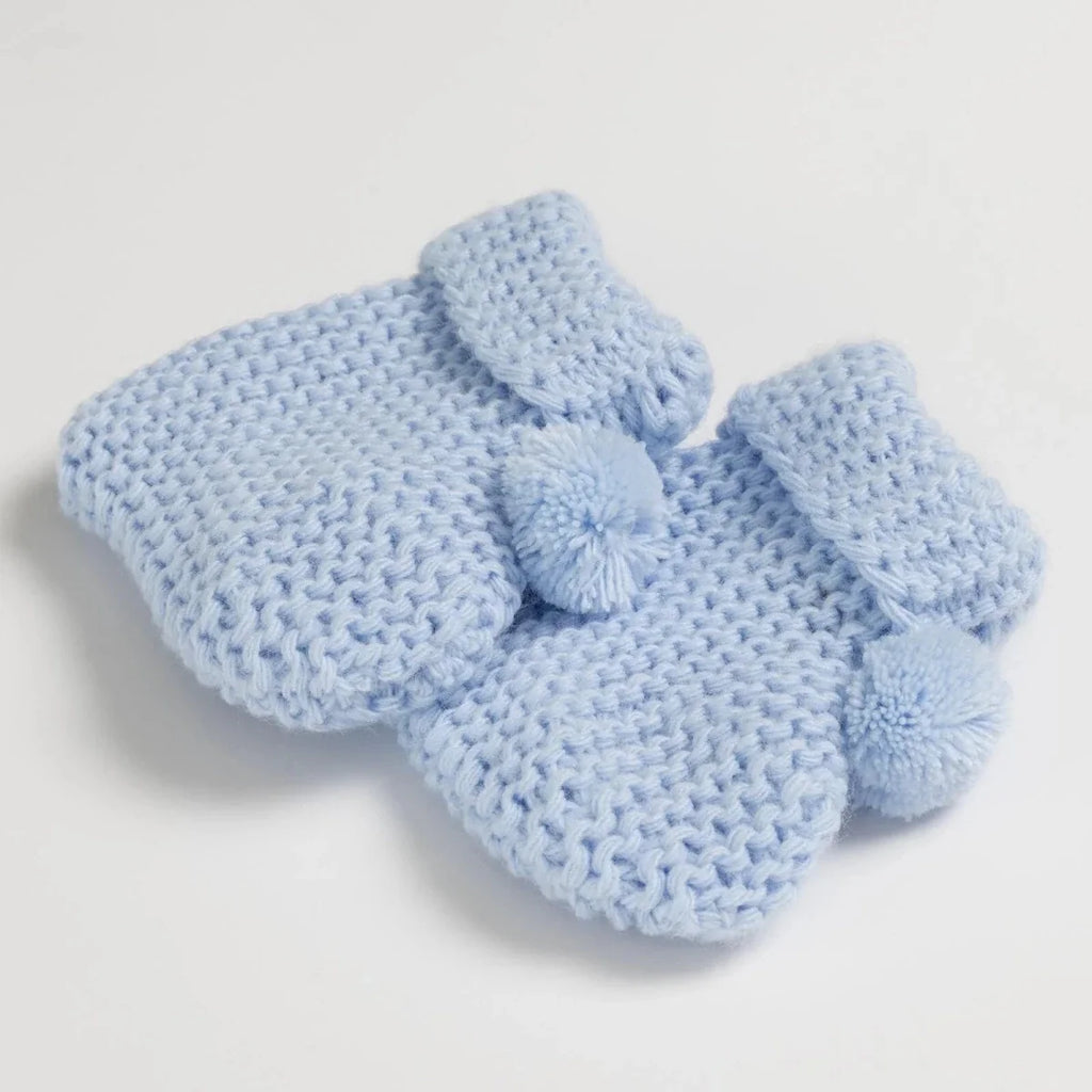 HelloBaby Knitted Baby Booties (One Size) - Blue