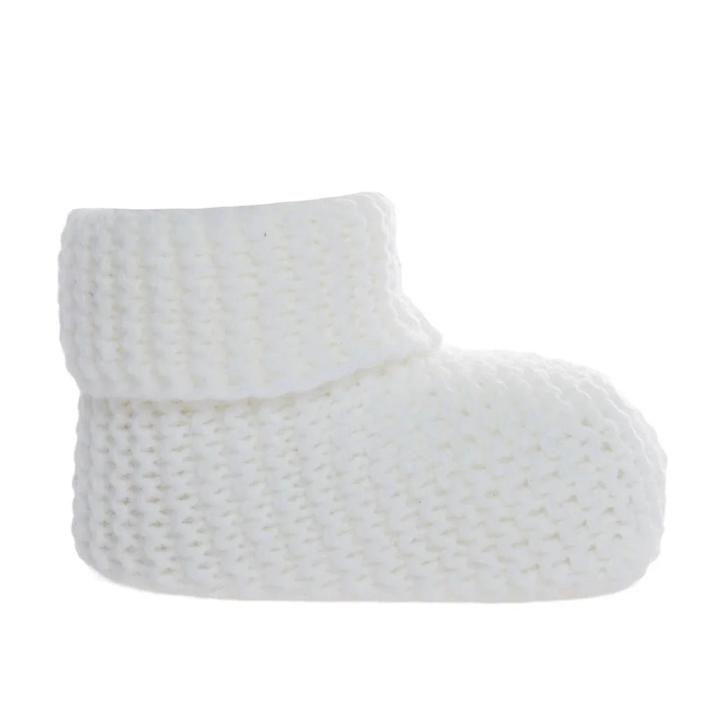 Kitti Knitted Baby Booties (One Size) - Ecru