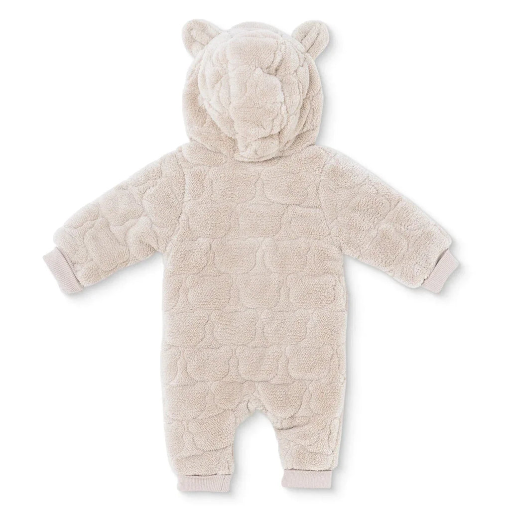 Midimod Animal Print Hooded Fleece Baby Pramsuit (1-3 Months to 12 Months) - Beige