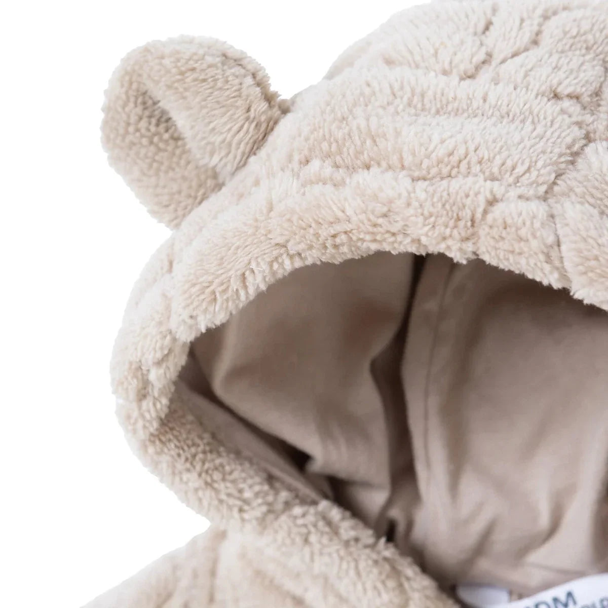 Midimod Animal Print Hooded Fleece Baby Pramsuit (1-3 Months to 12 Months) - Beige