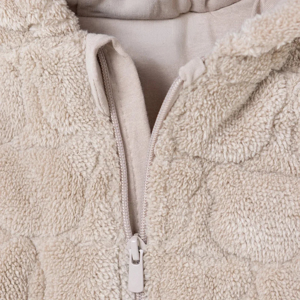 Midimod Animal Print Hooded Fleece Baby Pramsuit (1-3 Months to 12 Months) - Beige