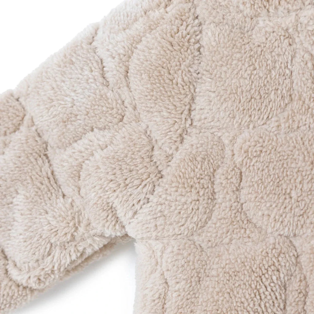 Midimod Animal Print Hooded Fleece Baby Pramsuit (1-3 Months to 12 Months) - Beige