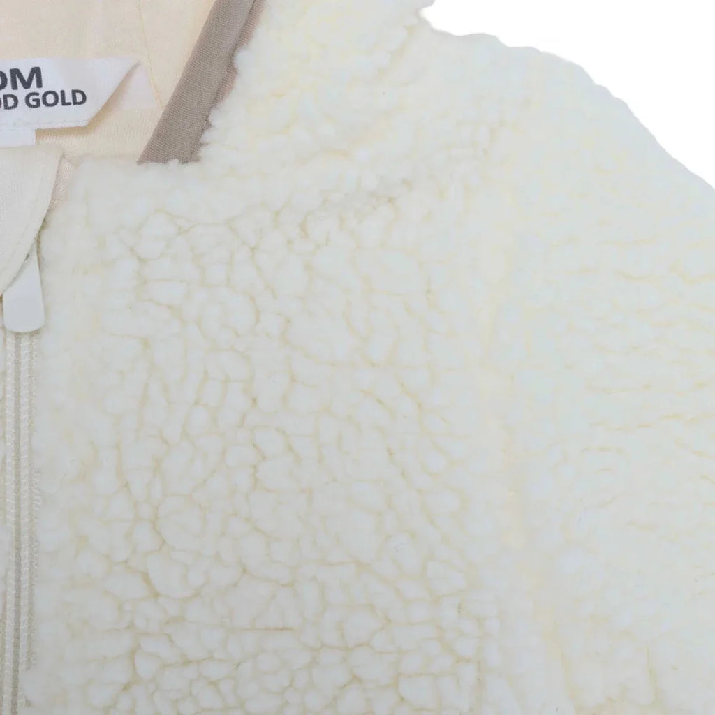 Midimod Hooded Zip-Up Soft Fleece Baby Pramsuit (1-3 Months to 12 Months) - Ecru