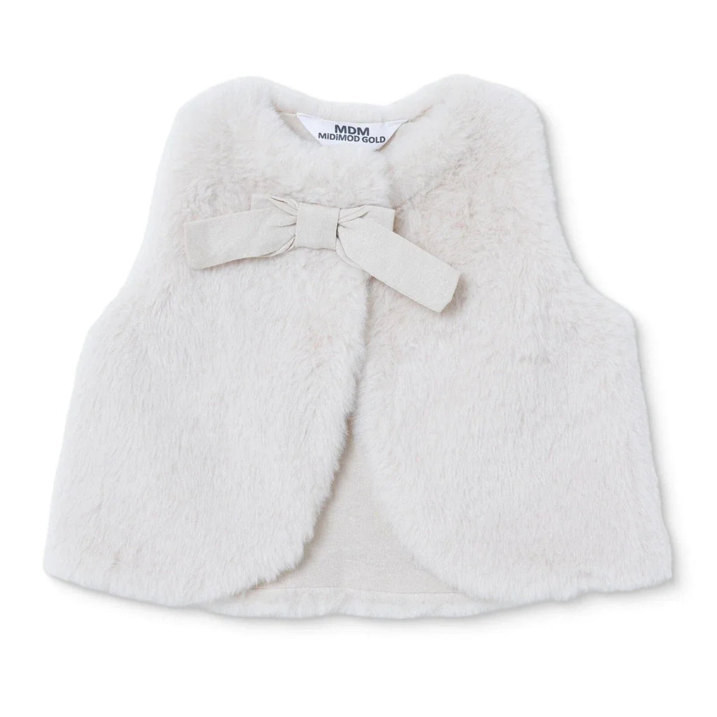 Midimod Snap Fastening Fleece Baby Gilet (1-3 Months to 12 Months) - Ecru