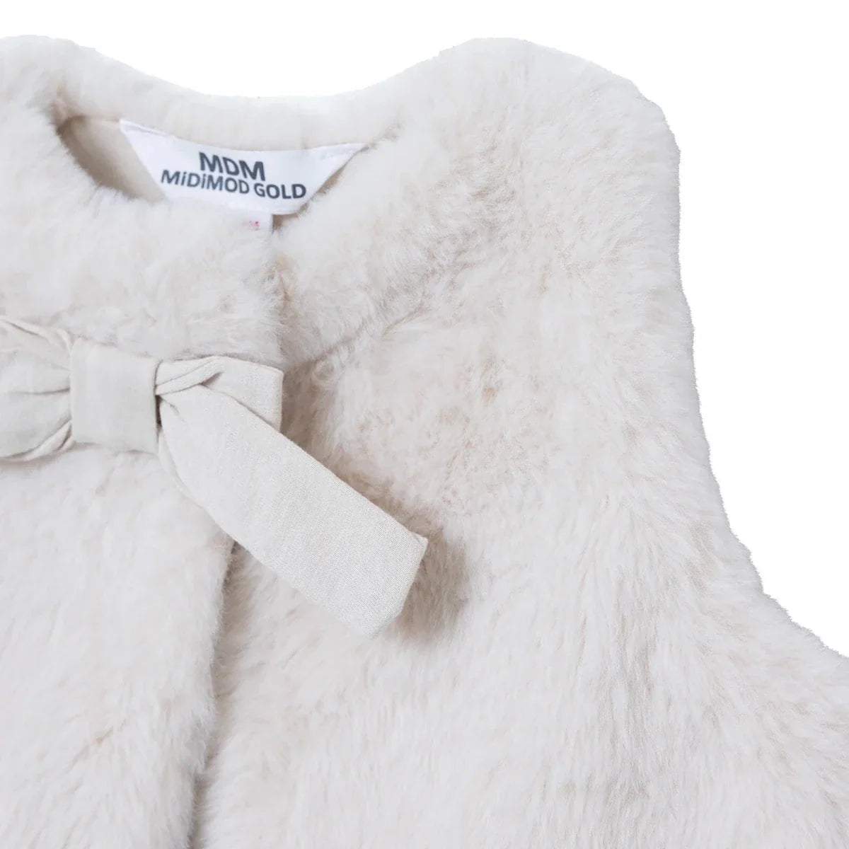 Midimod Snap Fastening Fleece Baby Gilet (1-3 Months to 12 Months) - Ecru