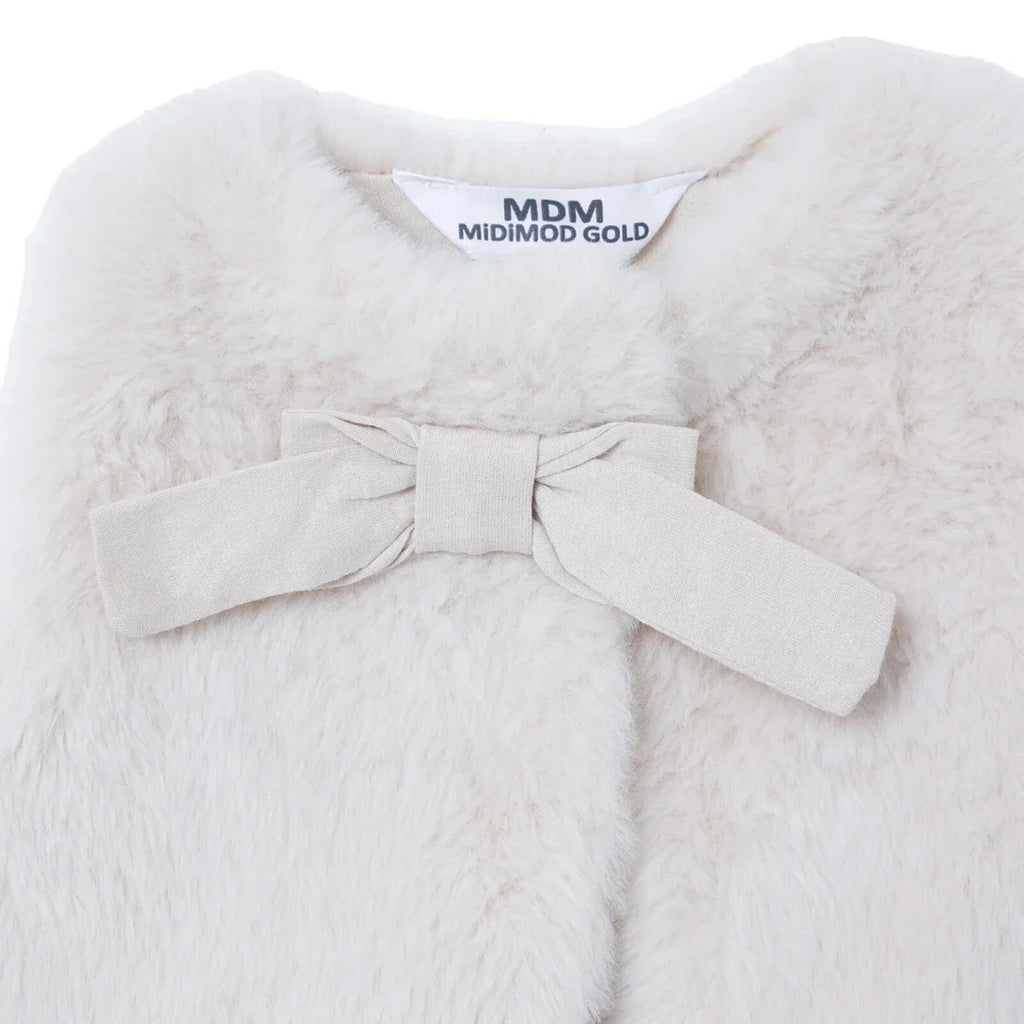 Midimod Snap Fastening Fleece Baby Gilet (1-3 Months to 12 Months) - Ecru