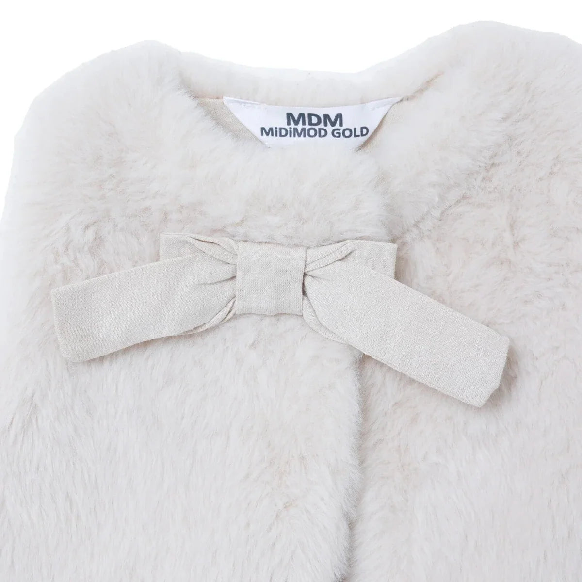 Midimod Snap Fastening Fleece Baby Gilet (1-3 Months to 12 Months) - Ecru