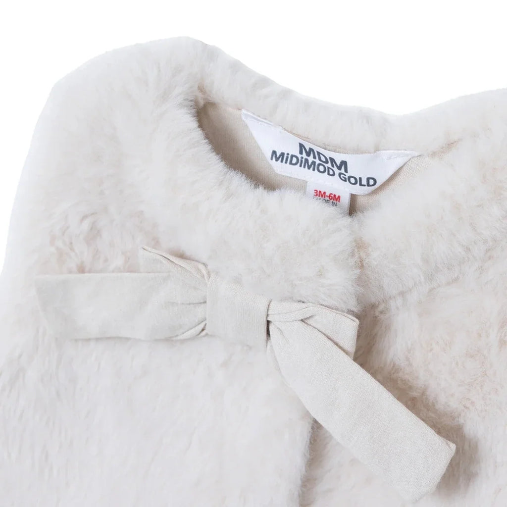 Midimod Snap Fastening Fleece Baby Gilet (1-3 Months to 12 Months) - Ecru