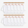 HelloBaby Unisex White Long Sleeve Bodysuits 12 Pack - White