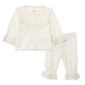 Bebetto Long Sleeve Baby Cardigan & Leggings Set (Newborn to 6-9 Months) - Ecru
