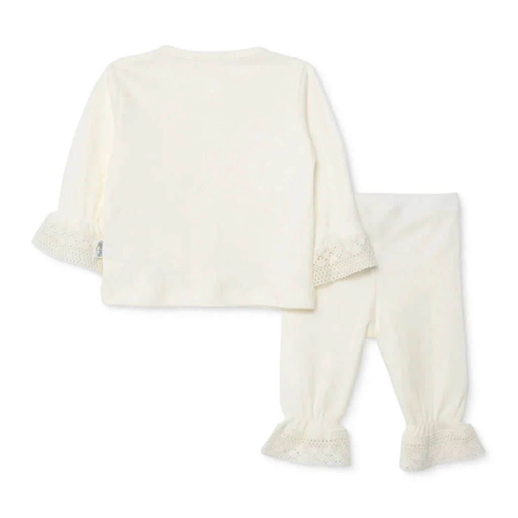 Bebetto Long Sleeve Baby Cardigan & Leggings Set (Newborn to 6-9 Months) - Ecru