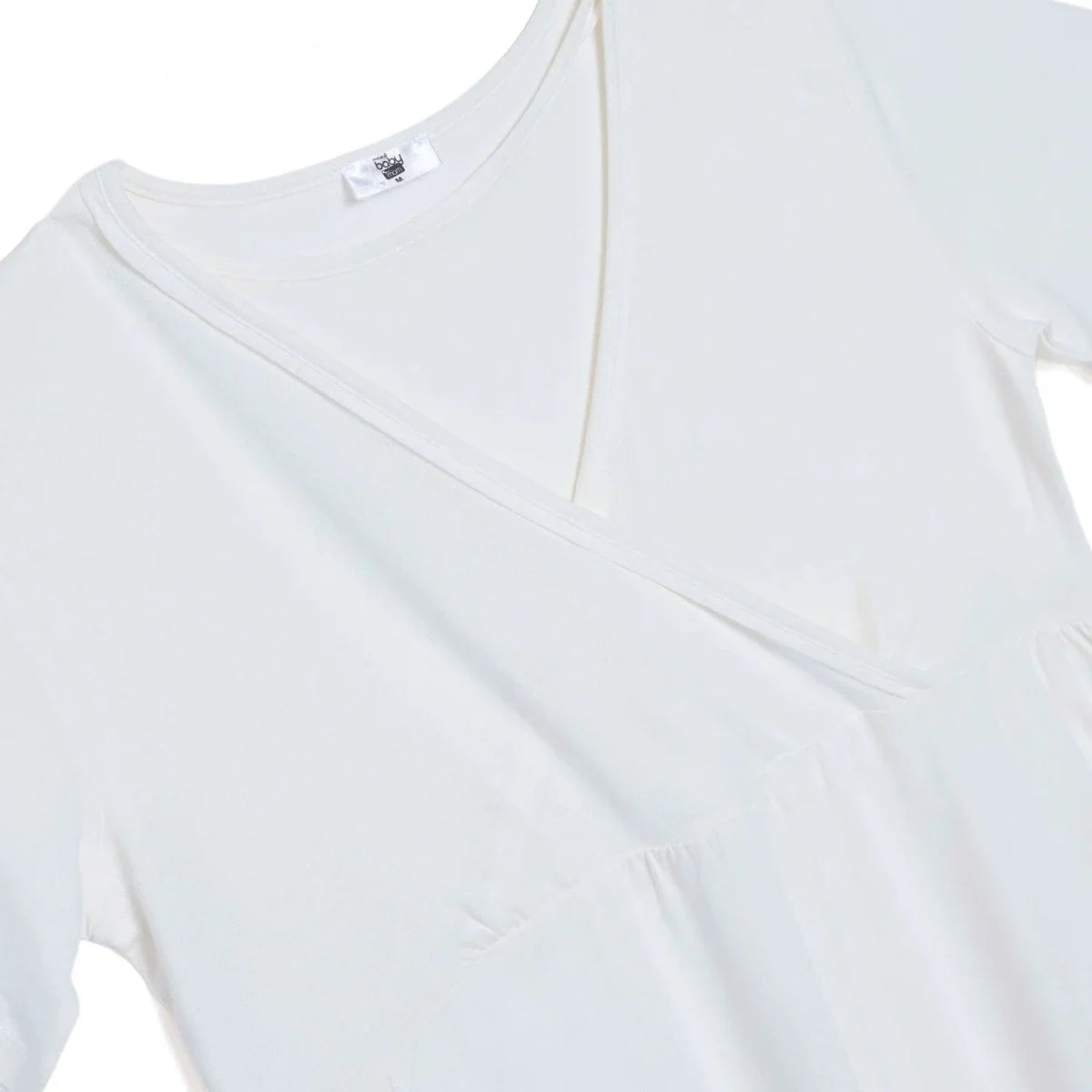 Baby Mom Women's Short Sleeve V-Neck Nightdress (S to 2XL) - Ecru