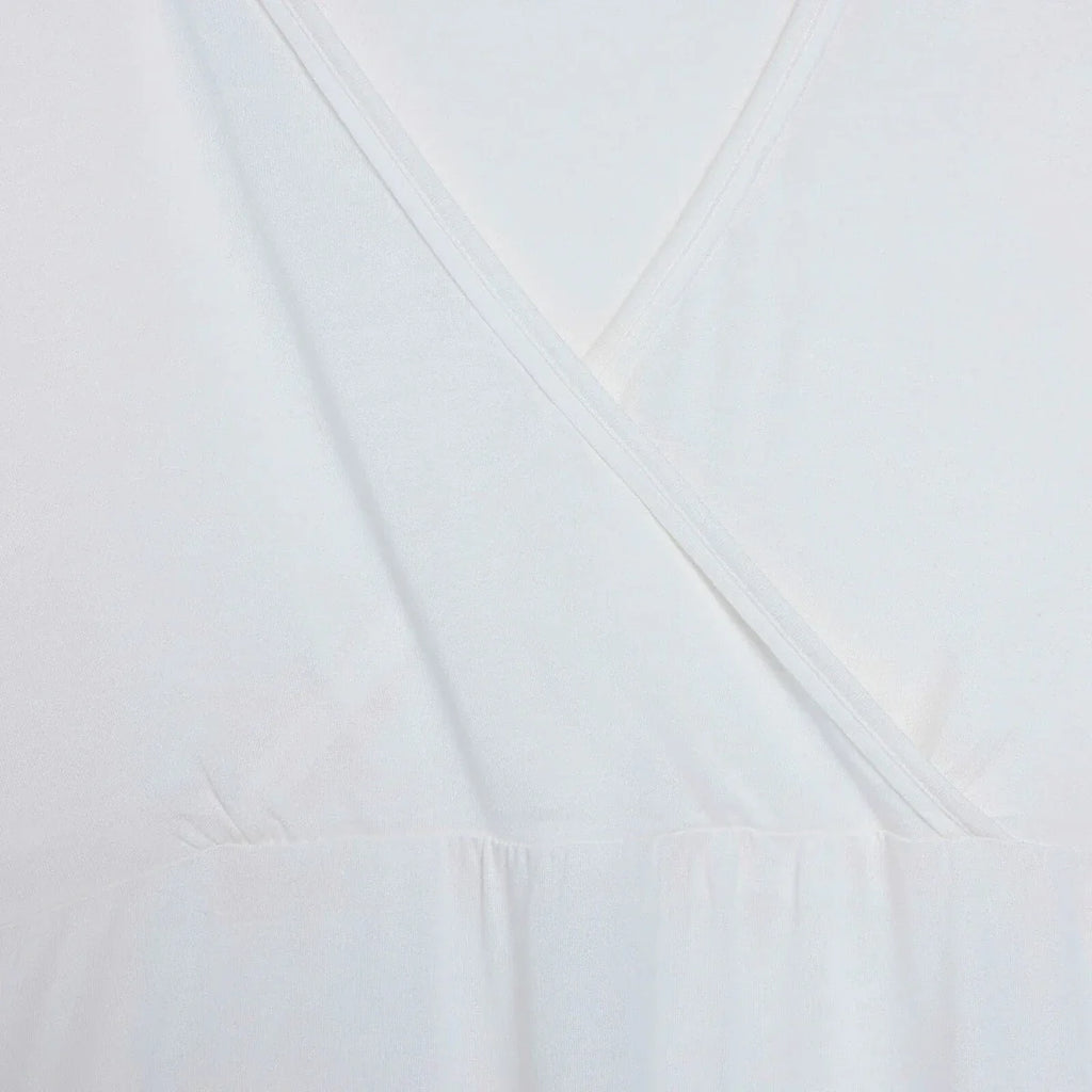 Baby Mom Women's Short Sleeve V-Neck Nightdress (S to 2XL) - Ecru