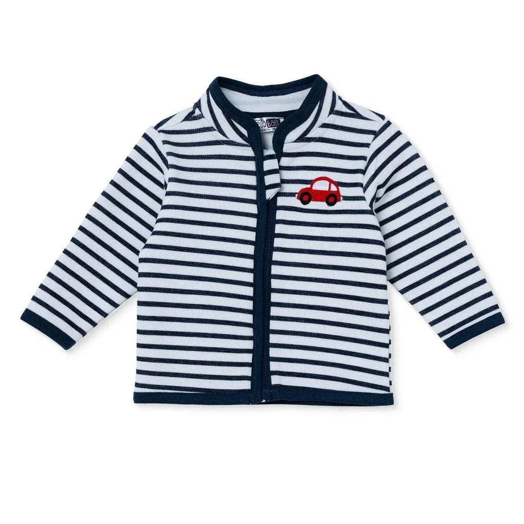 HelloBaby Printed Interlock Baby Cardigan (1-3 Months to 12 Months) - White Printed
