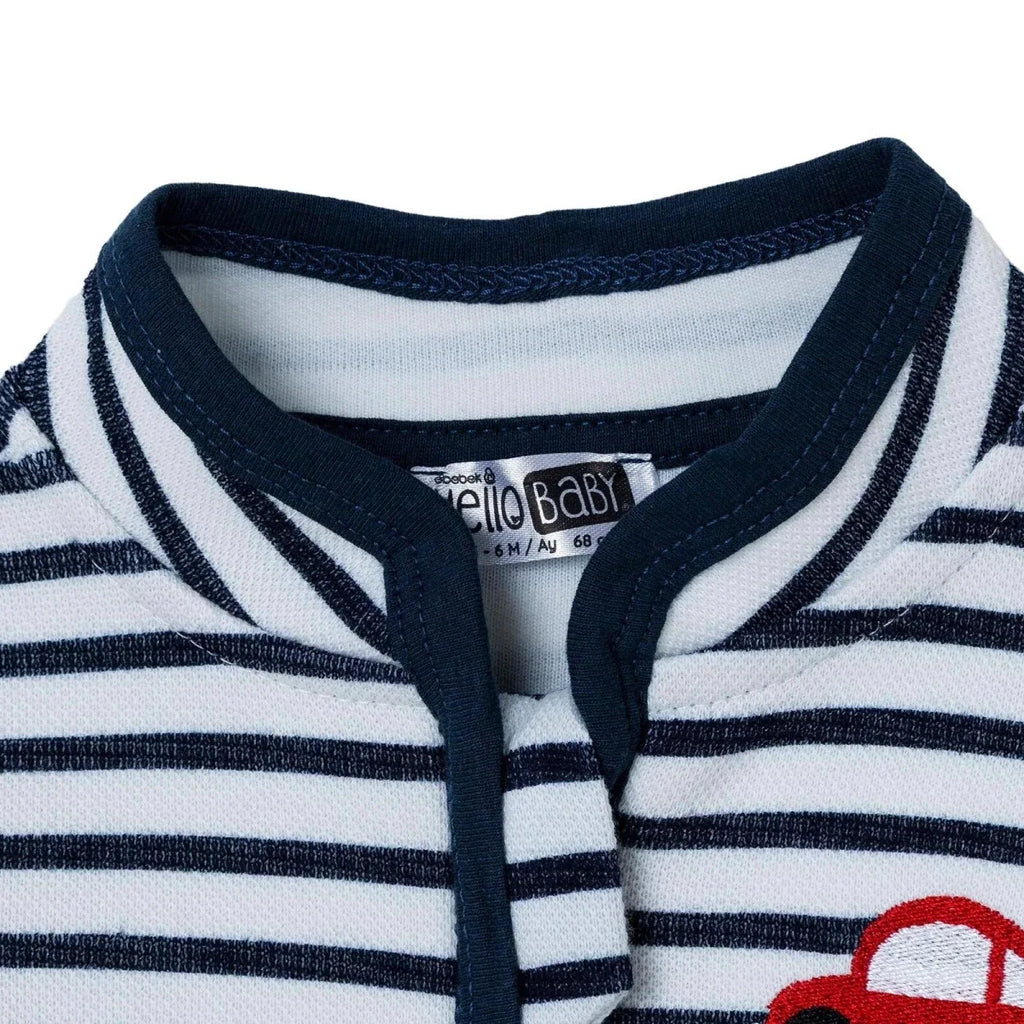 HelloBaby Printed Interlock Baby Cardigan (1-3 Months to 12 Months) - White Printed