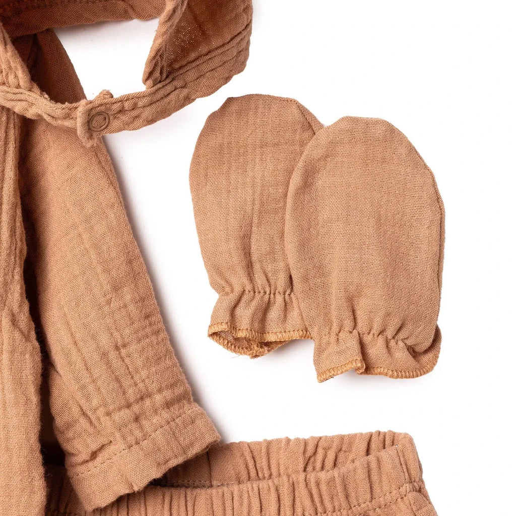 HelloBaby 5 Piece Muslin Baby Hospital Bag Set on a Hanger (Newborn) - Brown