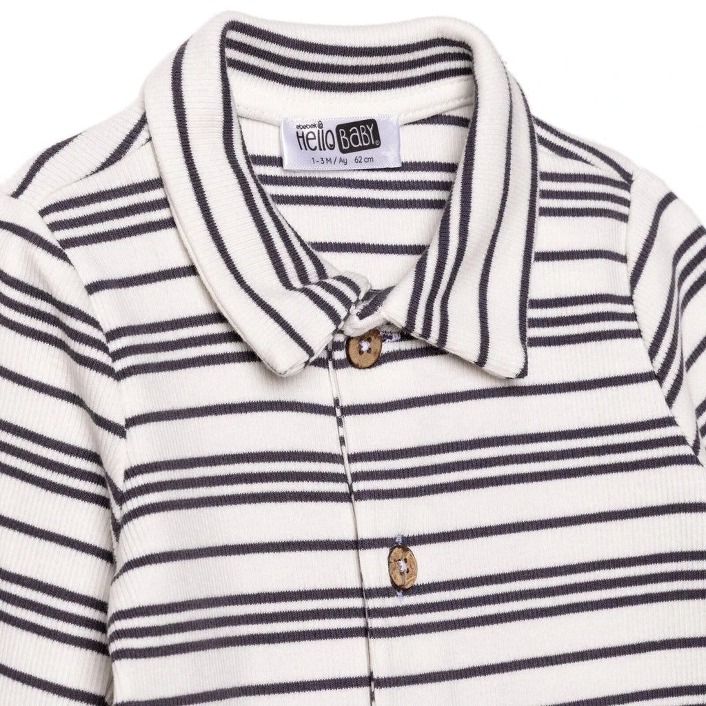 HelloBaby Long Sleeve Footless Baby Sleepsuit (Newborn to 6-9 Months) - Ecru Printed