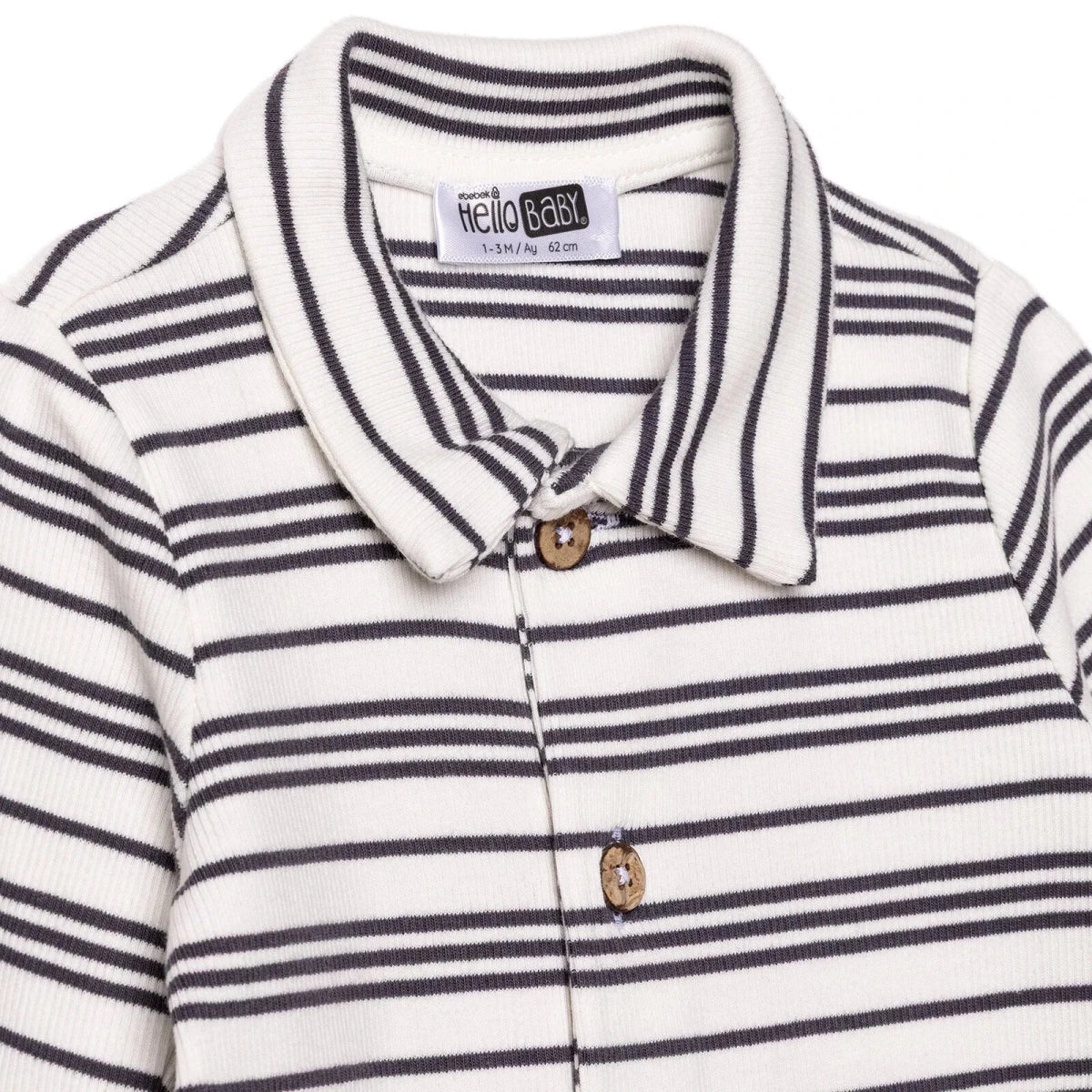 HelloBaby Long Sleeve Footless Baby Sleepsuit (Newborn to 6-9 Months) - Ecru Printed