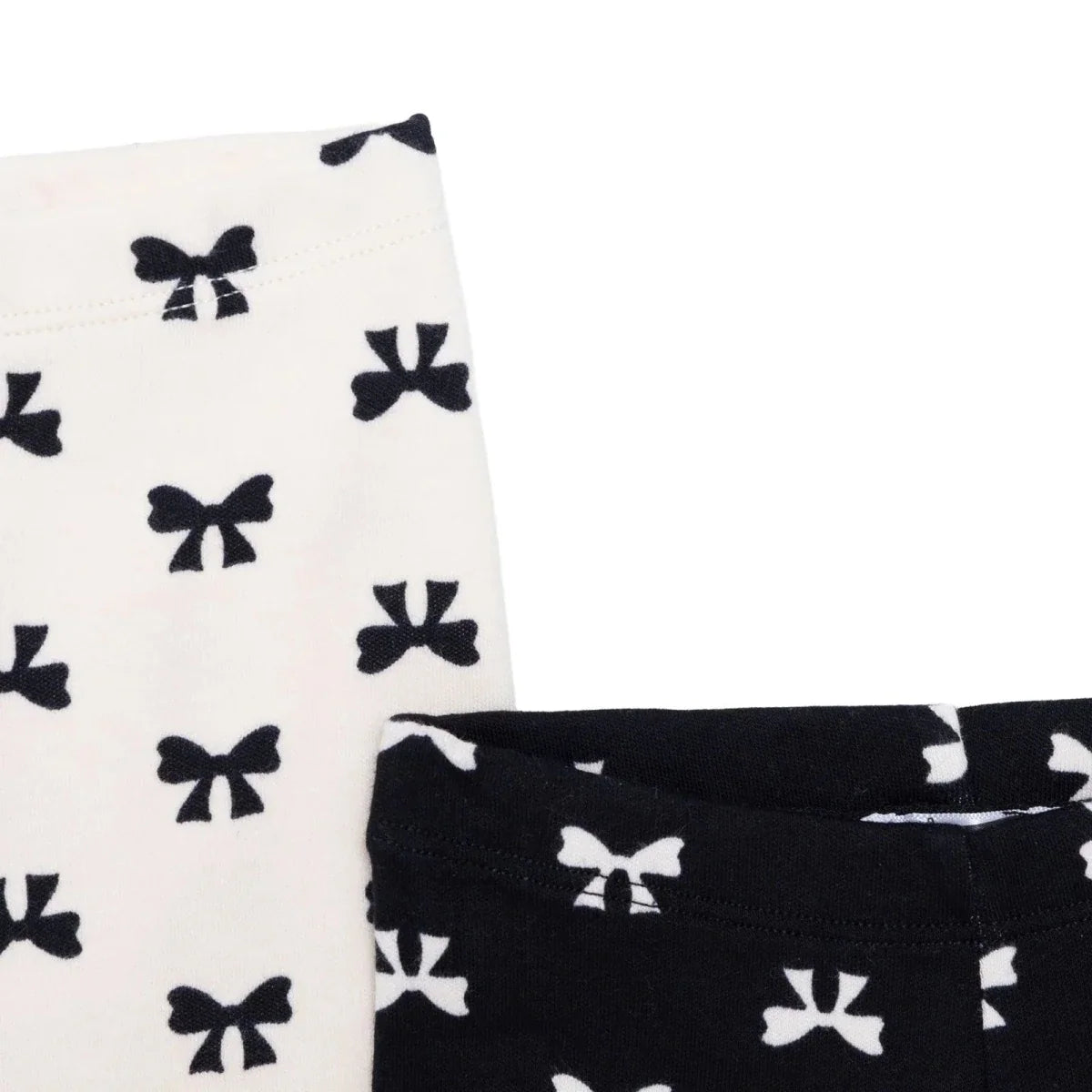 HelloBaby 2 Pack Bow Print Interlock Footless Baby Bottoms (3-6 Months to 2-3 Years) - Black
