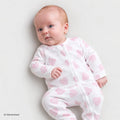 HelloBaby Long Sleeve Baby Sleepsuit with Feet (Newborn to 6-9 Months) - Ecru Printed