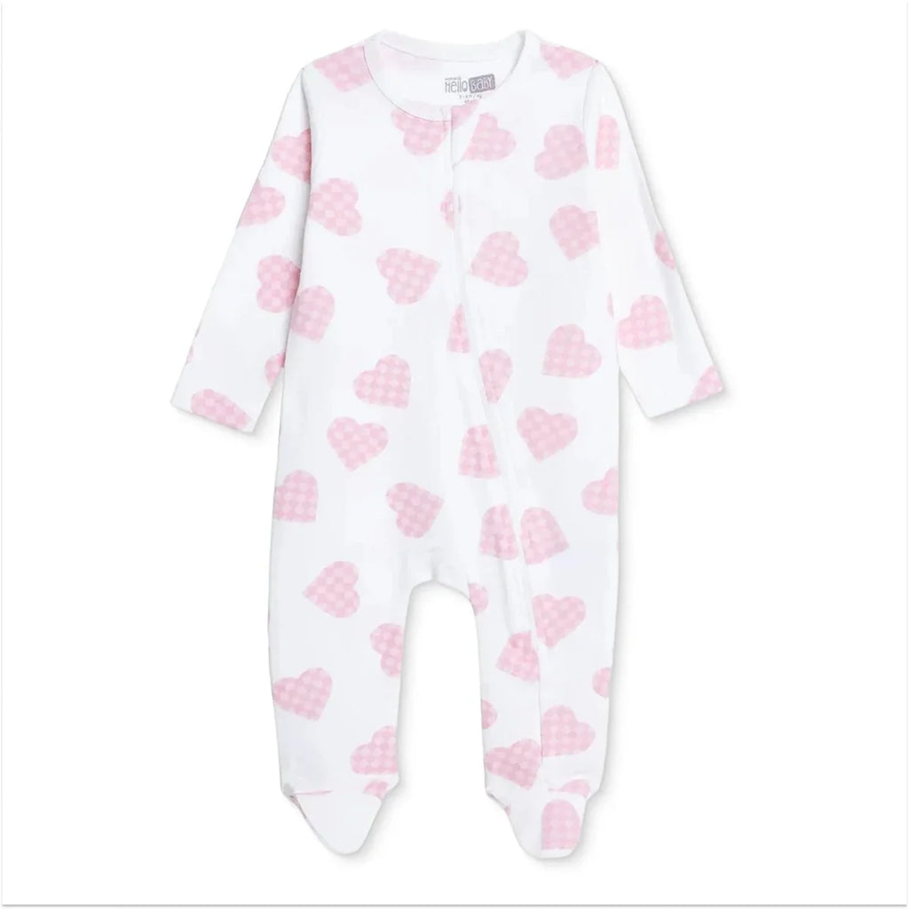 HelloBaby Long Sleeve Baby Sleepsuit with Feet (Newborn to 6-9 Months) - Ecru Printed