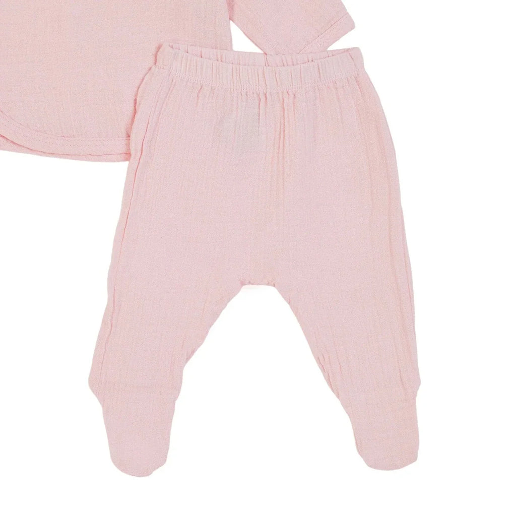HelloBaby 5 Piece Bunny Print Muslin Baby Hospital Bag Set on a Hanger (Newborn) - Pink