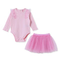 HelloBaby Floral Print Long Sleeve Baby Top & Tulle Skirt Set (1-3 to 12 Months) - Pink