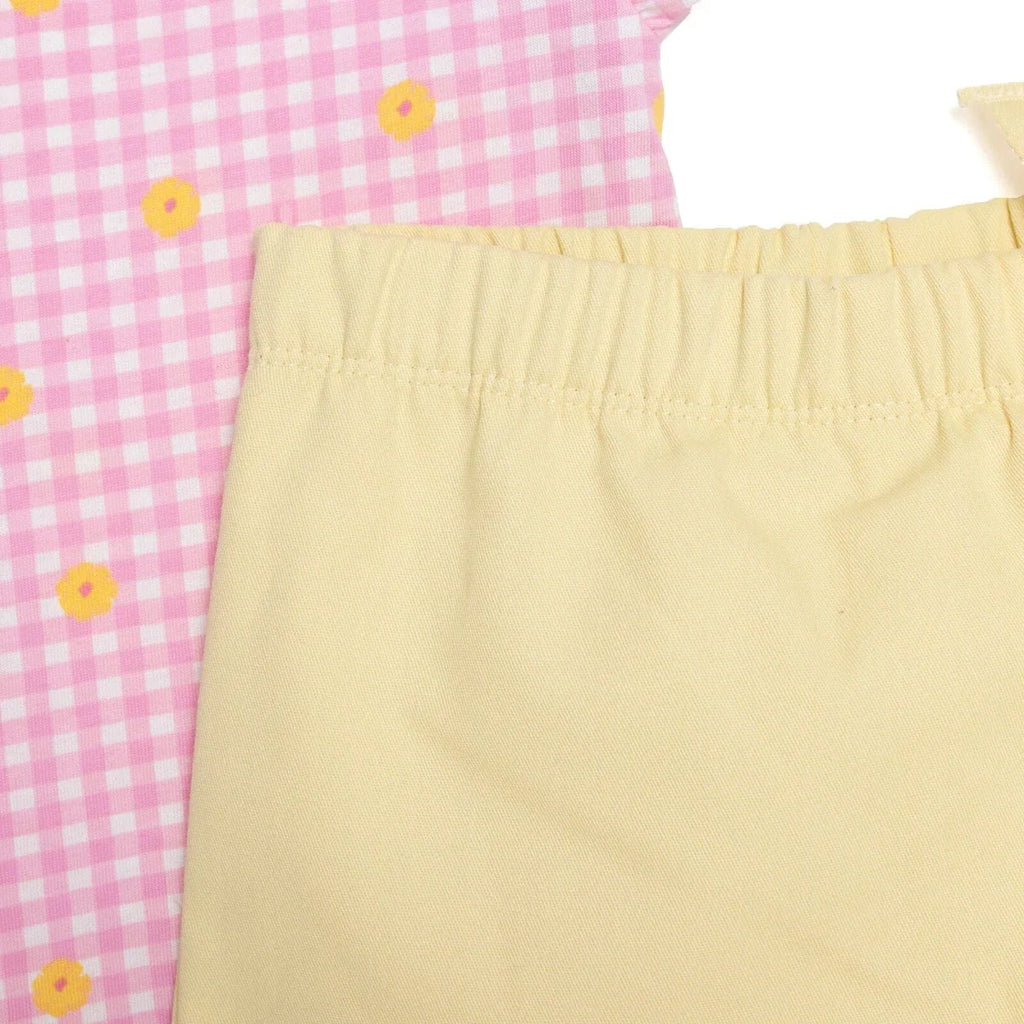 HelloBaby Floral Print Short Sleeve Baby Top & Shorts Set (6-9 Months to 4-5 Years) - Pink Printed