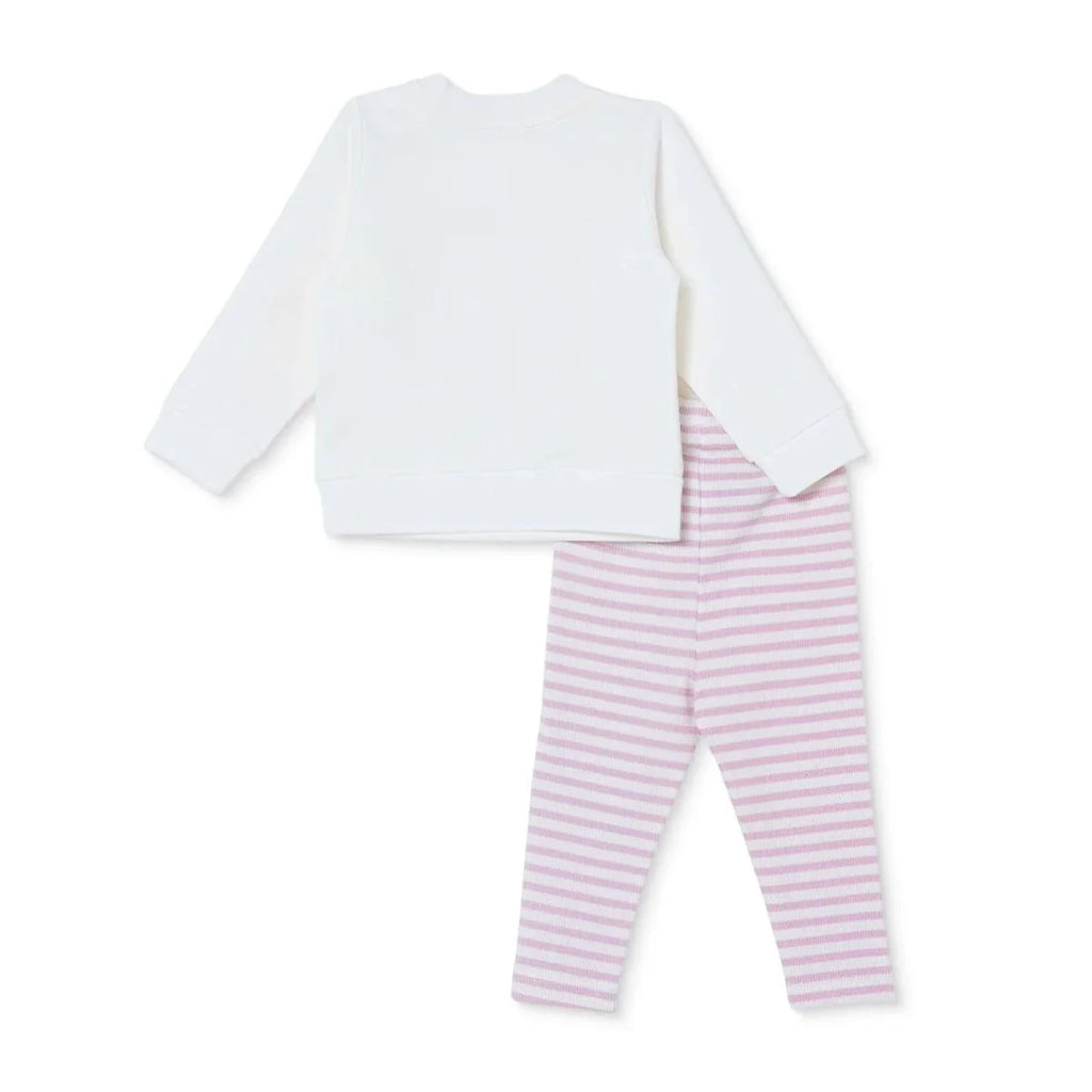 HelloBaby Cherry Print Baby Sweatshirt & Leggings Set (1-3 Months to 12 Months) - Pink