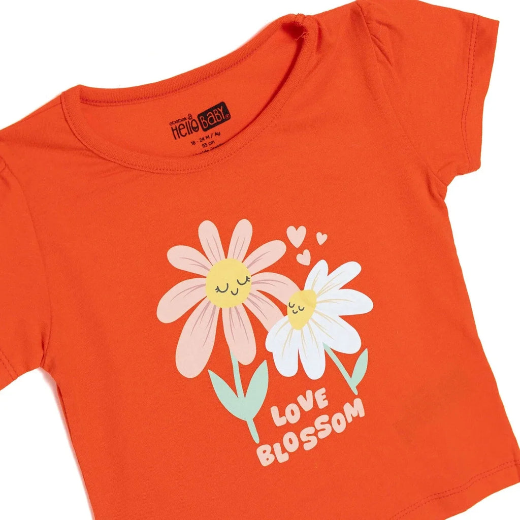 HelloBaby Short Sleeve Jersey Baby T-Shirt (3-6 Months to 3-4 Years) - Coral