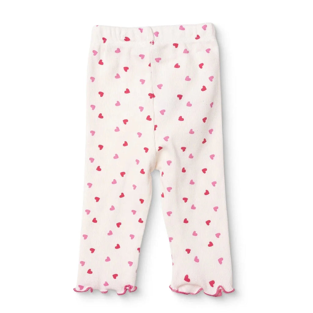 HelloBaby Printed Ribbed Baby Leggings (1-3 Months to 12 Months) - Ecru Printed