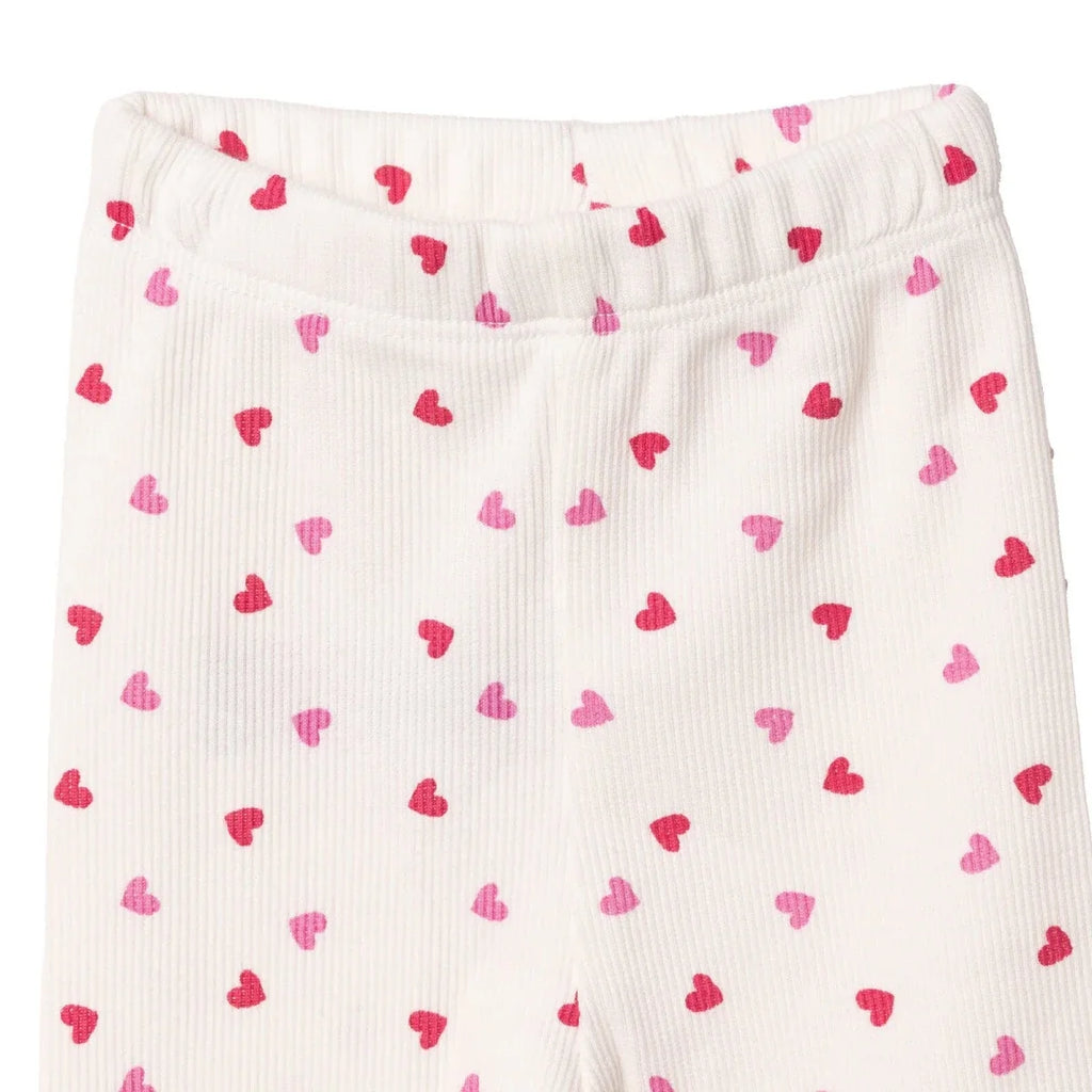HelloBaby Printed Ribbed Baby Leggings (1-3 Months to 12 Months) - Ecru Printed