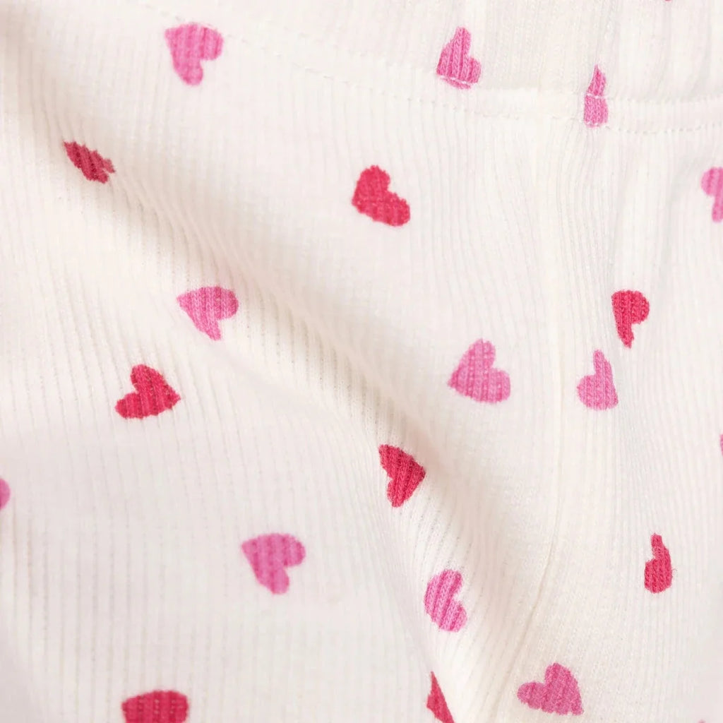 HelloBaby Printed Ribbed Baby Leggings (1-3 Months to 12 Months) - Ecru Printed