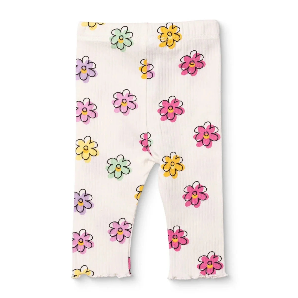 HelloBaby Floral Print Interlock Baby Leggings (1-3 Months to 12 Months) - Ecru Printed