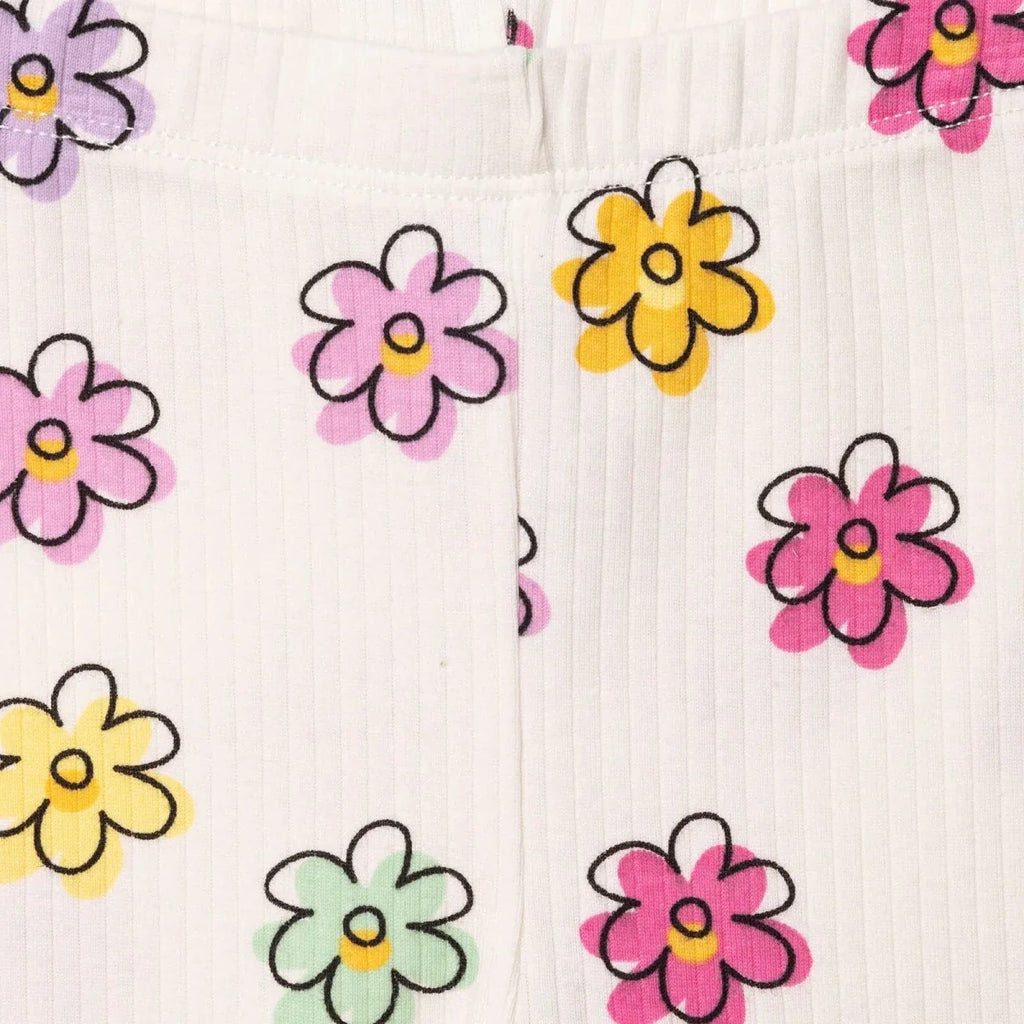 HelloBaby Floral Print Interlock Baby Leggings (1-3 Months to 12 Months) - Ecru Printed