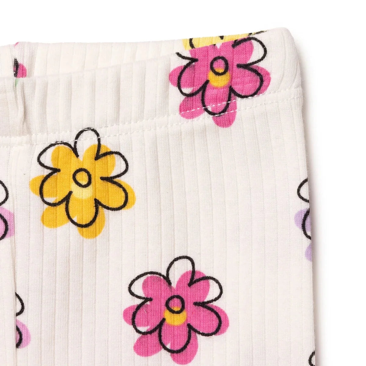 HelloBaby Floral Print Interlock Baby Leggings (1-3 Months to 12 Months) - Ecru Printed