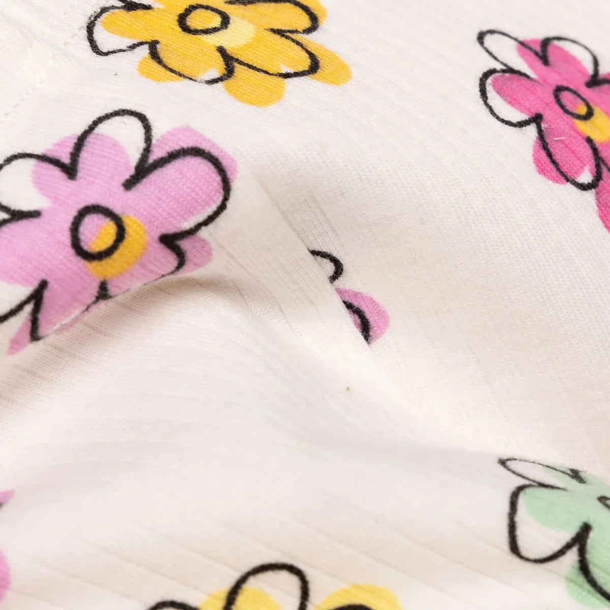 HelloBaby Floral Print Interlock Baby Leggings (1-3 Months to 12 Months) - Ecru Printed