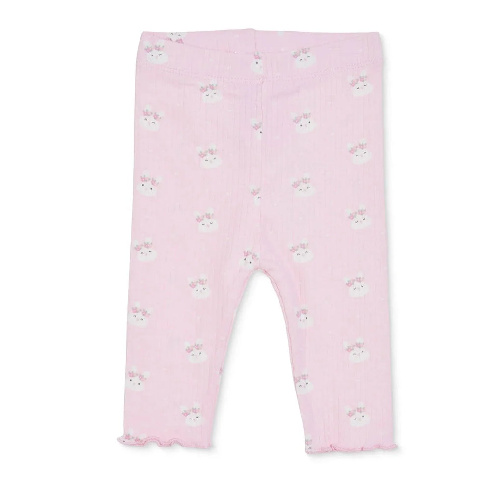 HelloBaby Printed Interlock Baby Leggings (1-3 Months to 12 Months) - Pink Printed