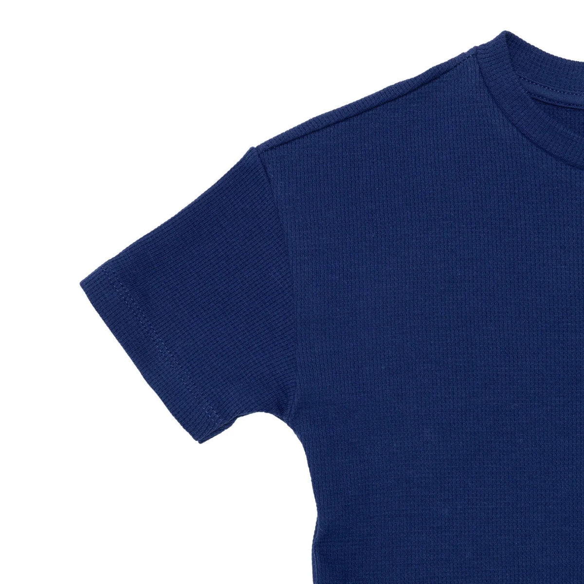 HelloBaby Short Sleeve Waffle Baby T-Shirt & Shorts Set (6-9 Months to 4-5 Years) - Navy Blue