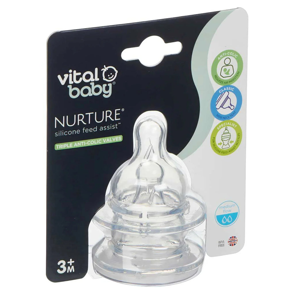 Vital Baby Nurture Silicone Teats Medium Flow 3+ months