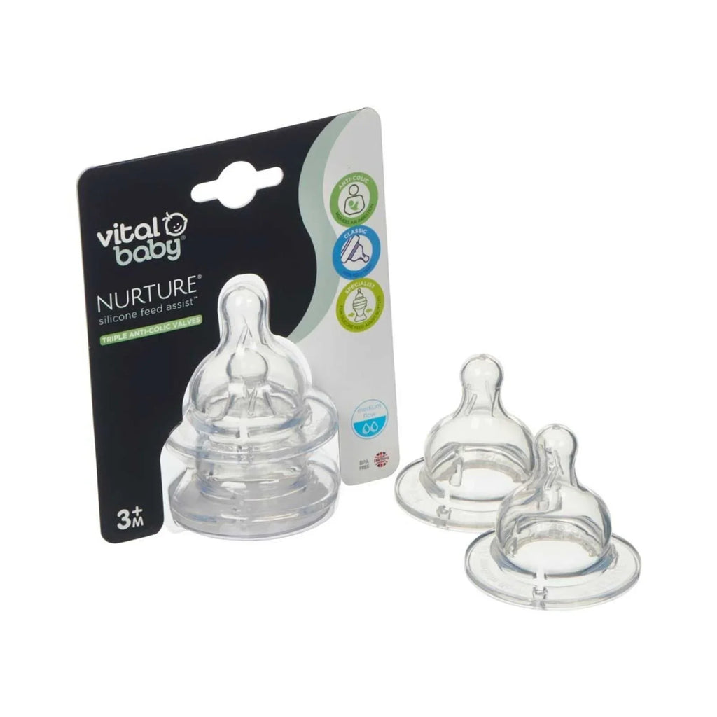 Vital Baby Nurture Silicone Teats Medium Flow 3+ months