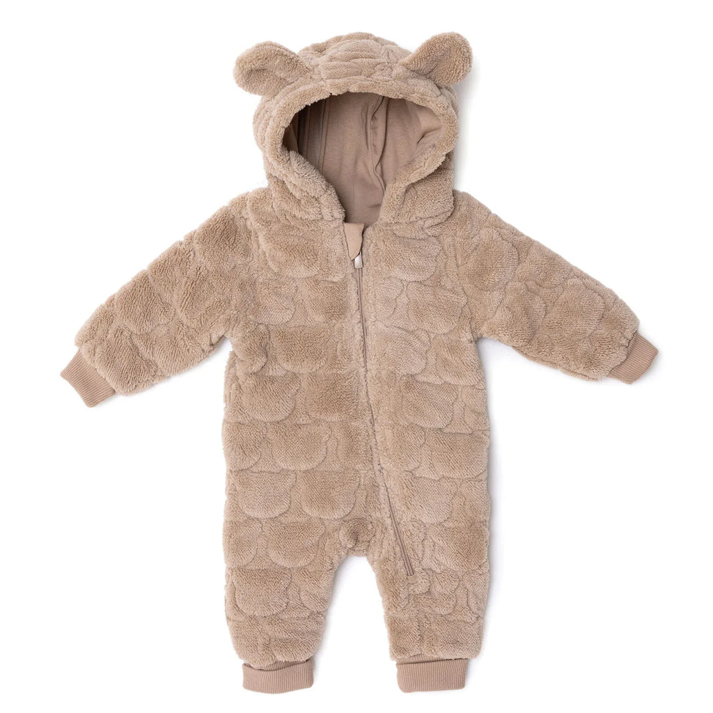 Midimod Hooded Fleece Footless Baby Pramsuit (3 Months to 12 Months)