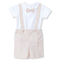 Bebetto Dungaree Baby Shorts & Short Sleeve T-Shirt Set (1-3 to 12 Months) - Beige