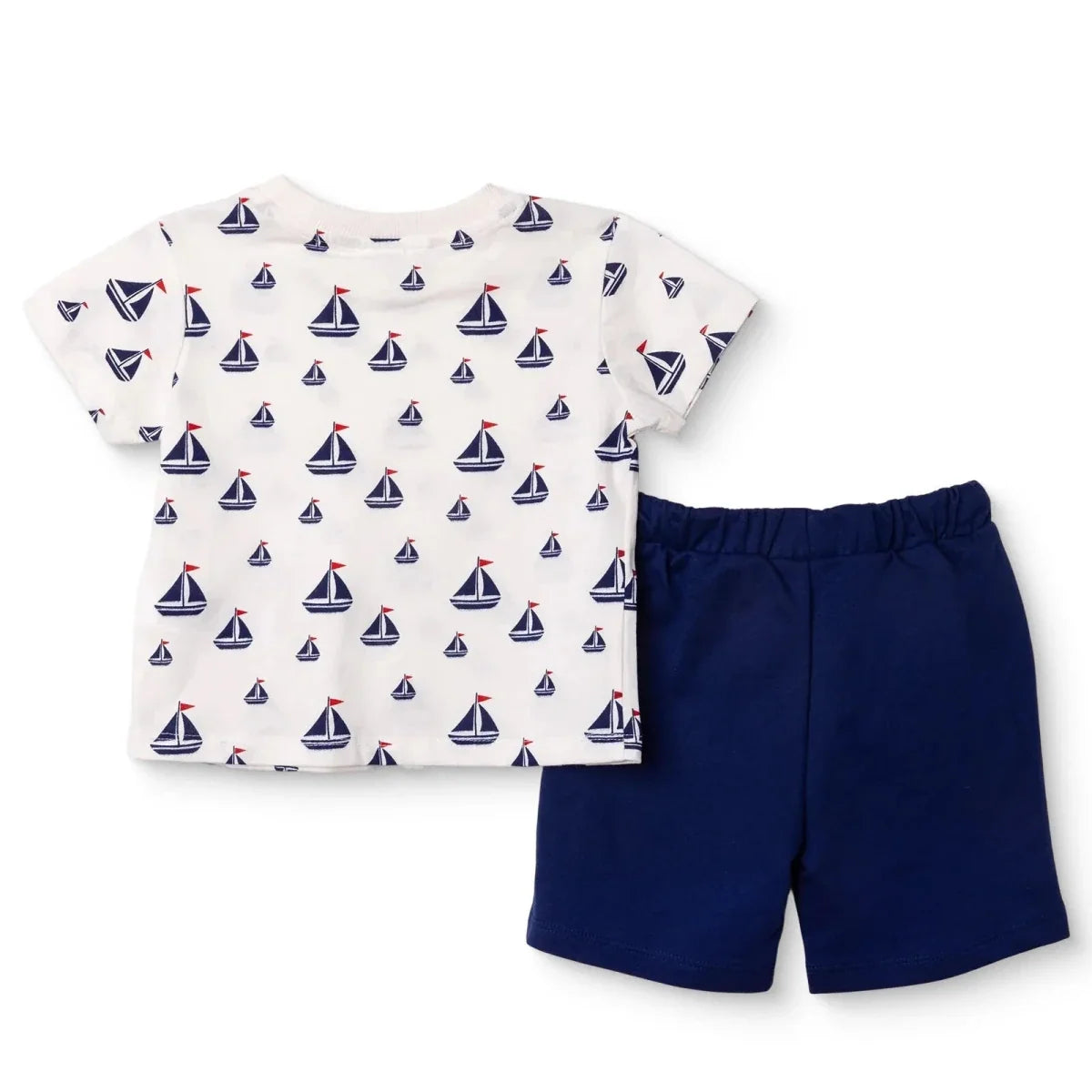 HelloBaby Short Sleeve Baby T-Shirt & Shorts Set (6-9 Months to 4-5 Years) - White Printed