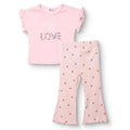 HelloBaby Short Sleeve Ribbed Baby Top & Leggings Set (6-9 Months to 4-5 Years) - Pink