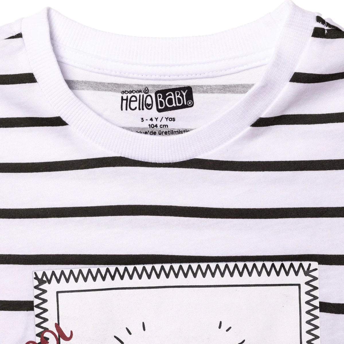HelloBaby Short Sleeve Jersey Baby T-Shirt (3-6 Months to 3-4 Years) - Ecru